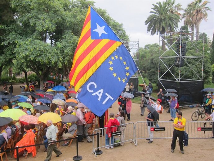 Diada en la Ciutadella, bandera