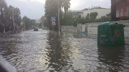 Inundaciones por la lluvia en Almuñécar (Granada)