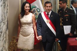 El presidente de Perú, Ollanta Humala, y su mujer Nadine Heredia.