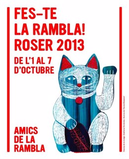 Cartel de la fiesta del Roser de la Rambla de Barcelona