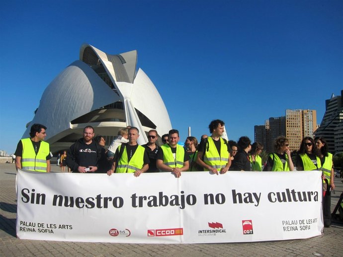 Imagen de archivo de una protesta de los trabajadores del Palau de les Arts 