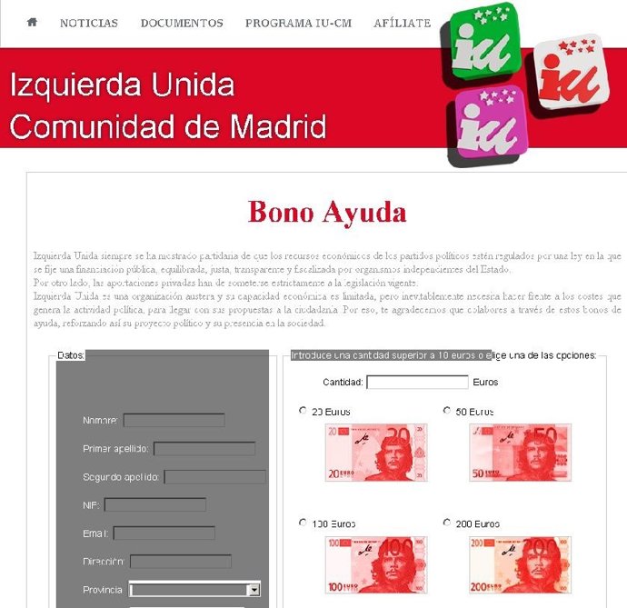 Imagen de la campaña de 'Bono ayuda' de IUCM
