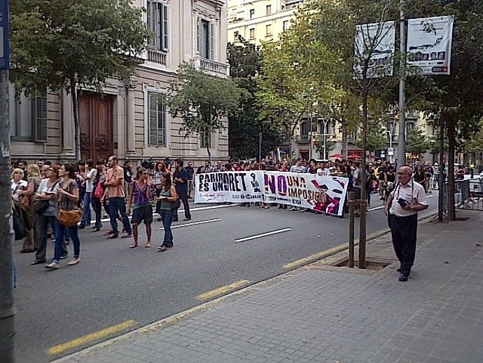 Manifestación por la despenalización del aborto en Barcelona
