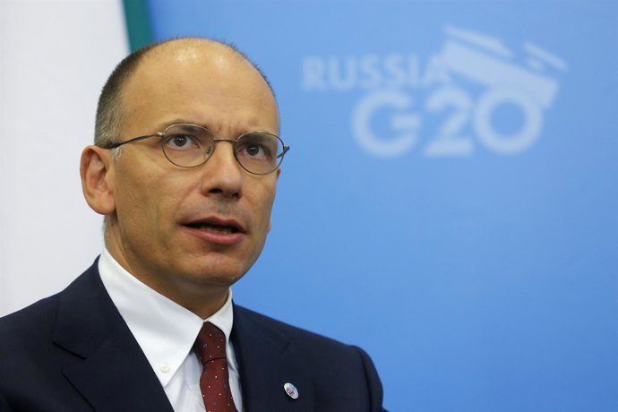 El primer ministro de Italia, Enrico Letta, durante una reunión con el president