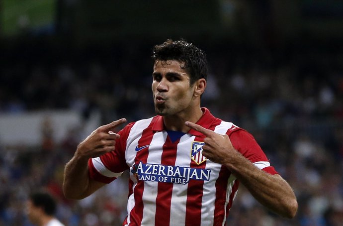 Diego Costa tras marcar en el derbi