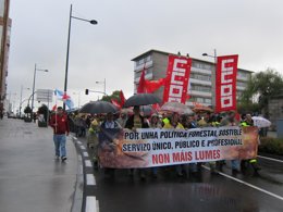 Cientos de personas exigen un servicio de extinción de fuegos 