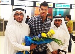 Miku en su llegada a Qatar