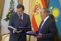 Rajoy y el presidente de Kazajtán