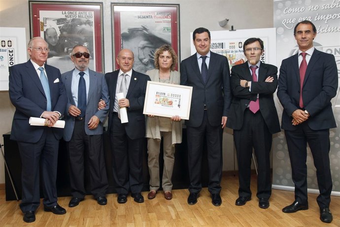 Juan Manuel Moreno, ONCE, CEOMA y UDP presentan un cupón dedicado a los mayores