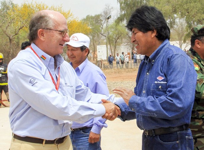 Inauguración de la ampliación de la planta de gas de Margarita, en Bolivia
