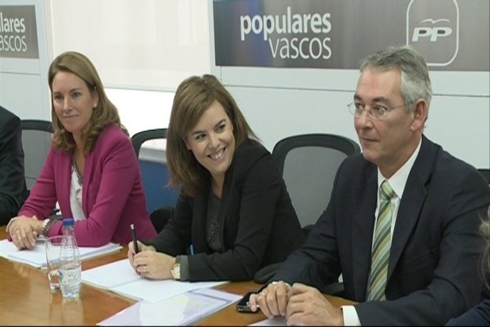 Arantza Quiroga, Soraya Sáenz de Santamaría y Antón Damborenea