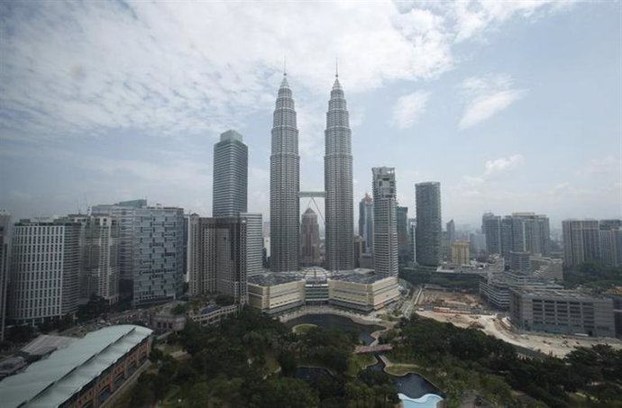 Vista de las famosas Twin Towers de Petronas en Kuala Lumpur