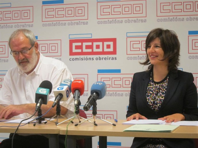 Xosé Manuel Sánchez Aguión (CC.OO.) y Yolanda Díaz (EU)