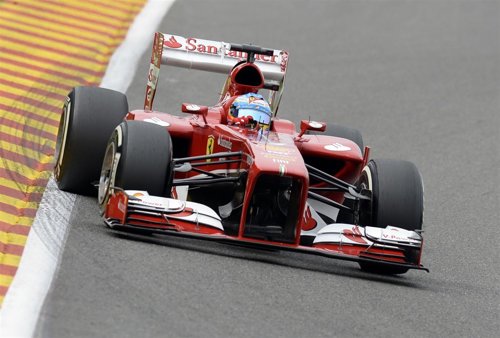 El piloto de Ferrari Fernando Alonso durante la tercera ronda de ensayos del Gra