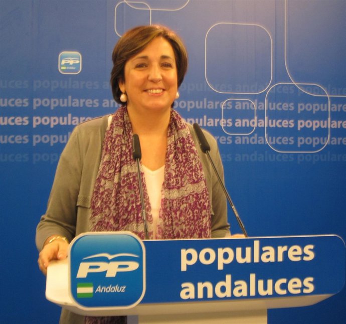 La vicesecretaria de Organización del PP-A, Ana Corredera, en rueda de prensa