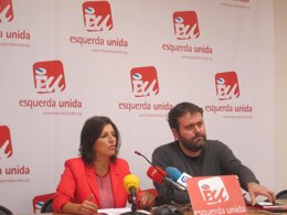 La coordinadora de EU, Yolanda Díaz, en rueda de prensa