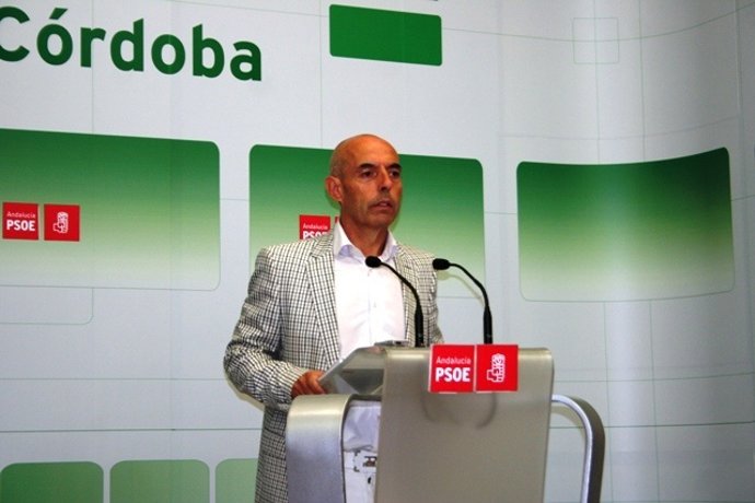 Hurtado en una rueda de prensa en el PSOE