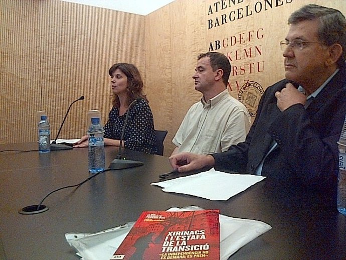 El diputado de ERC, Alfred Bosch, y el escritor Lluís Busquets.