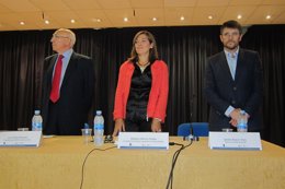 Milagros Marcos junto a Juan Pérez, presidente de Feaps (izq)