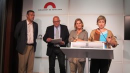 P.Calbó (PP), L.Corominas (CiU), N.De Gispert (CiU, pta.Parlament), A.Simó (ERC)