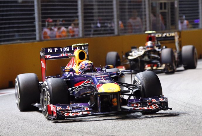 El piloto australiano Mark Webber en su monoplaza de la escudería Red Bull de Fó