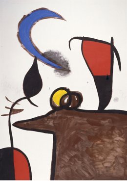 Mujeres, pájaro en la noche, obra de Miró que se expone en la Catedral de Burgos