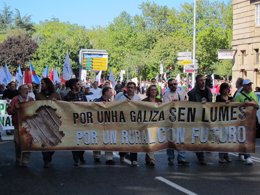 Manifestación en defensa de Monte Pindo y de prevención contra el fuego