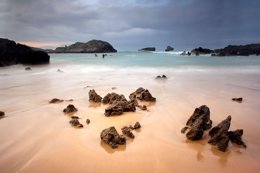 Atardecer en la playa de Noja