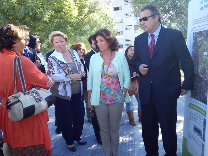 La alcaldesa Ana Botella este lunes en Valdebebas