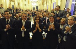 Cristina Fernandez,  Agustin Rossi, Randazo, Vido y Bodou