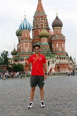 Miguel Ángel López en la Plaza Roja de Moscú