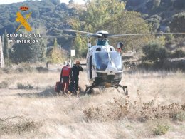 El senderista fue rescatado por un helicóptero
