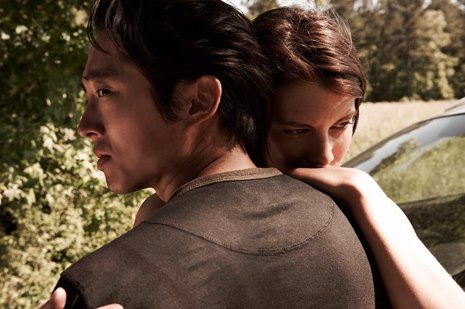 Lauren Cohan y Steven Yeun en The Walking Dead