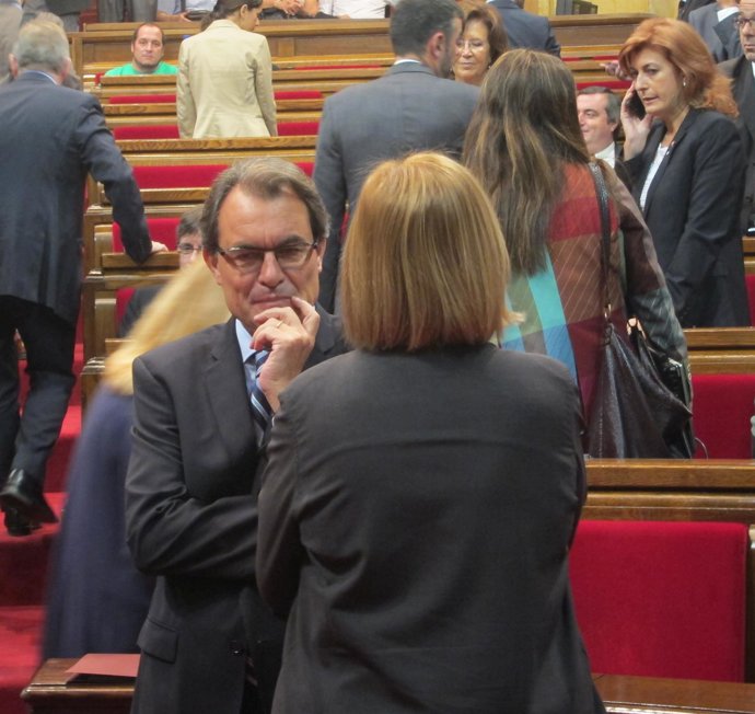 Artur Mas y N.De Gispert, en el Parlament