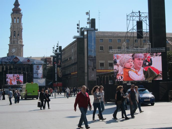 Plaza del Pilar en las Fiestas
