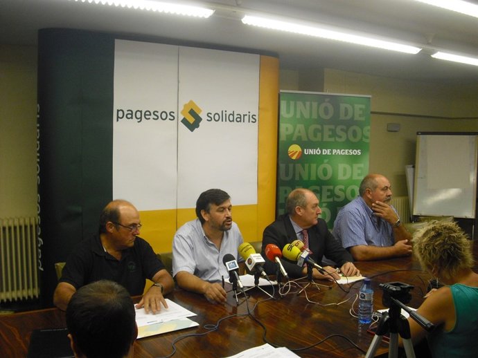 Salomó Torres, Joan Caball, Jaume Pedrós (UP) y Joan Aregio (SOC)