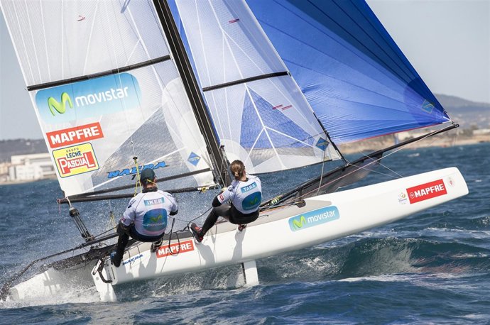 Iker Martínez y Tara Pacheco en el Mundial de Nacra