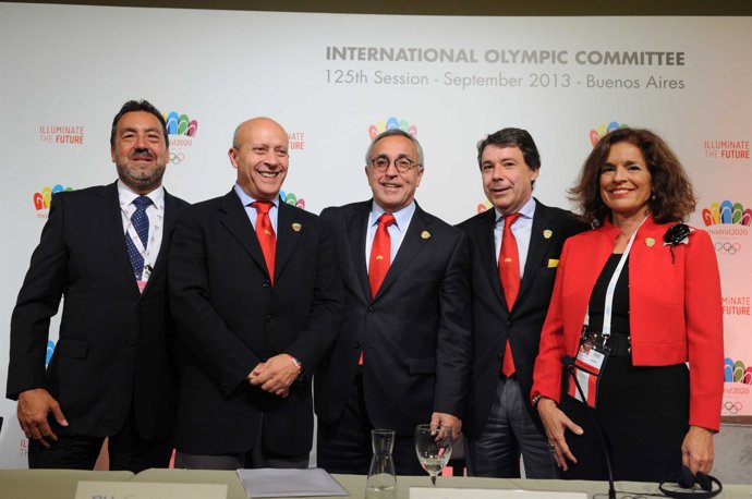 Botella, González, Blanco y Wert tras la rueda de prensa de Madrid 2020