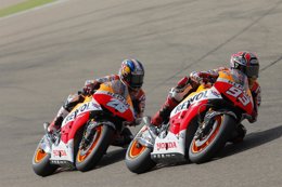 Dani Pedrosa y Marc Márquez en Aragón