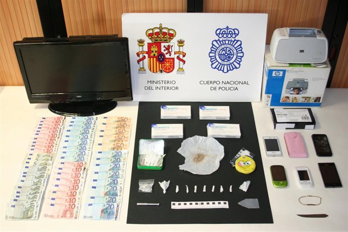 Efectos intervenidos por la Policía Nacional.