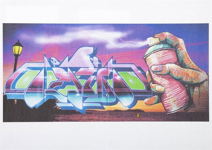 Boceto del grafiti de Xabier Lasa.