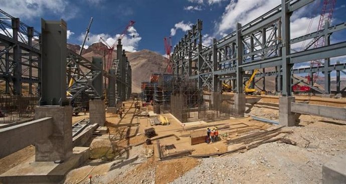 Obras en construcción del megaproyecto minero Pascua-Lama