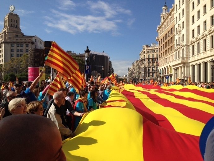 Concentración 'Som Catalunya. Somos España" del 12-O en Barcelona