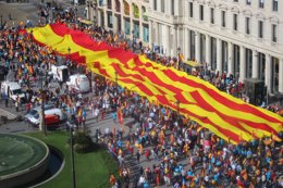 Manifestación en Barcelona por la unidad de España el 12-O