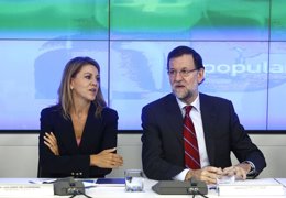 María Dolores de Cospedal y Mariano Rajoy en la Ejecutiva del PP
