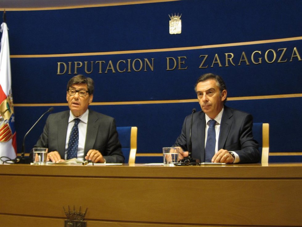 Aliaga y Beamonte en rueda de prensa en la Diputación de Zaragoza
