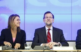María Dolores de Cospedal y Mariano Rajoy en la Ejecutiva del PP