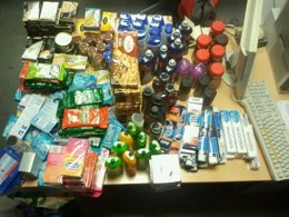 Comida robada en un supermercado