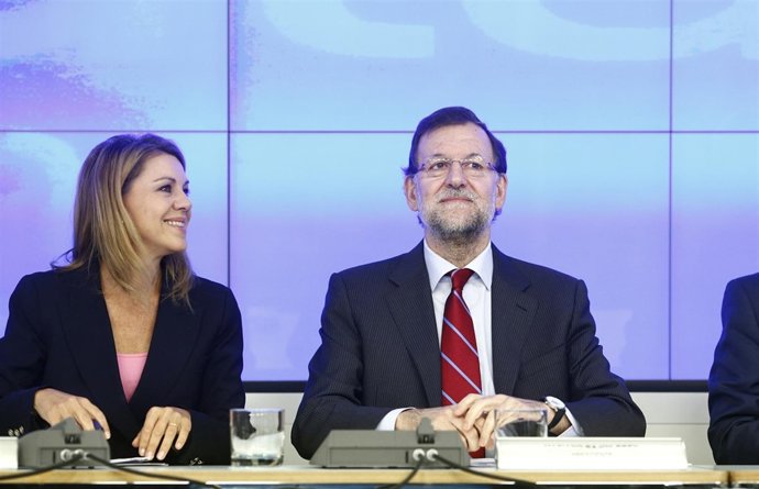 María Dolores de Cospedal y Mariano Rajoy en la Ejecutiva del PP