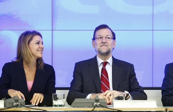 María Dolores de Cospedal y Mariano Rajoy en la Ejecutiva del PP